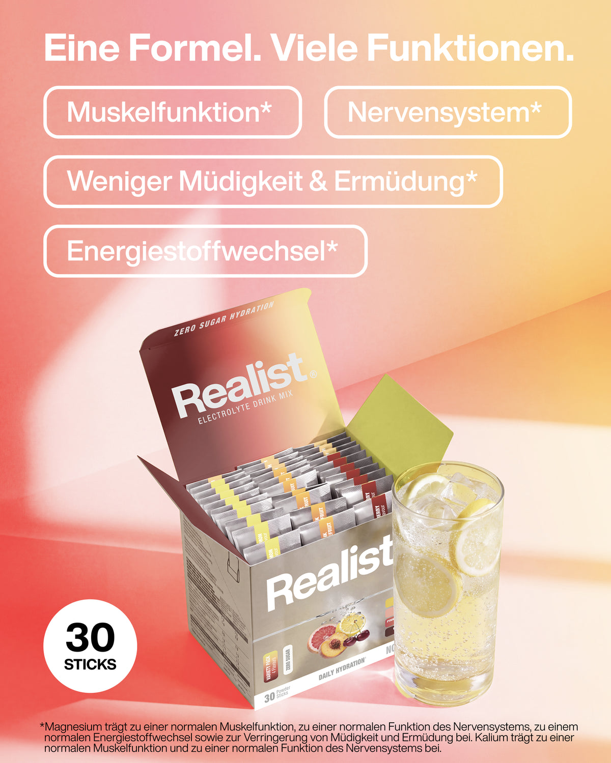 Elektrolyte Variety Pack 30 Sticks (4 Geschmäcker) - DAILY Hydration