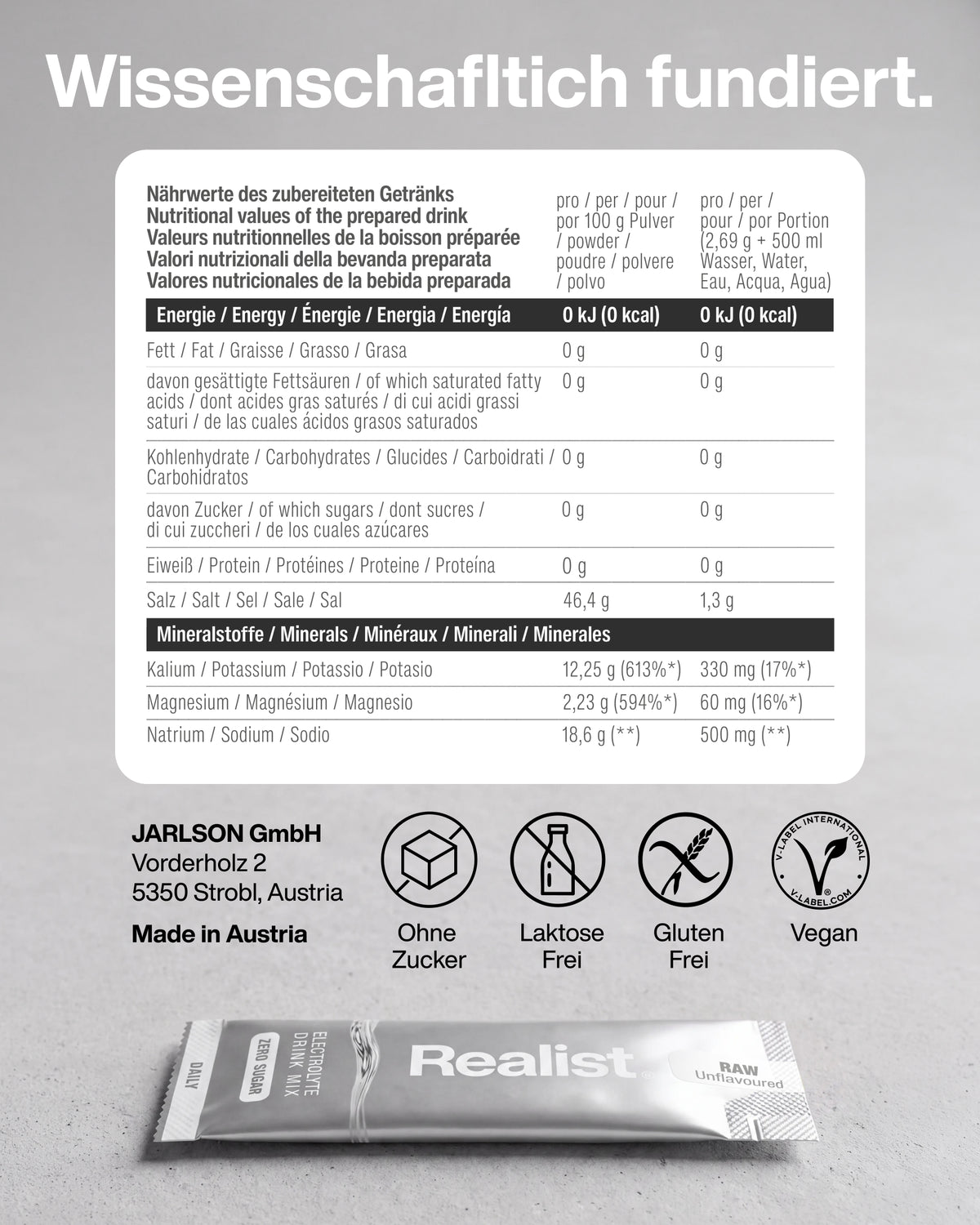 Elektrolyte Pulver Sticks Neutral (Raw) - DAILY Hydration