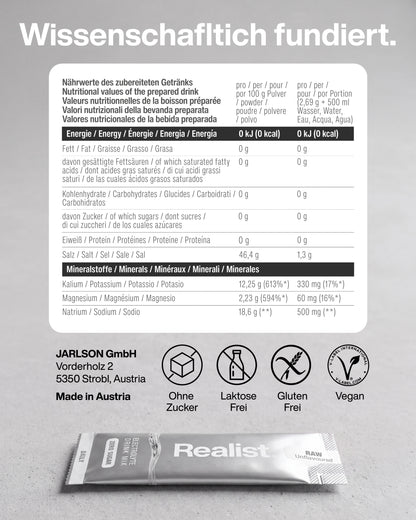 Elektrolyte Pulver Sticks Neutral (Raw) - DAILY Hydration