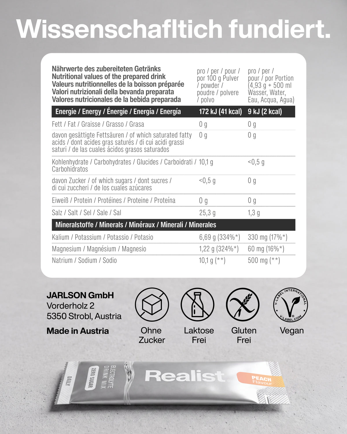 Elektrolyte Pulver Sticks Pfirsich - DAILY Hydration