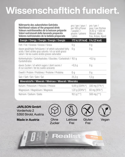 Elektrolyte Pulver Sticks Pfirsich - DAILY Hydration