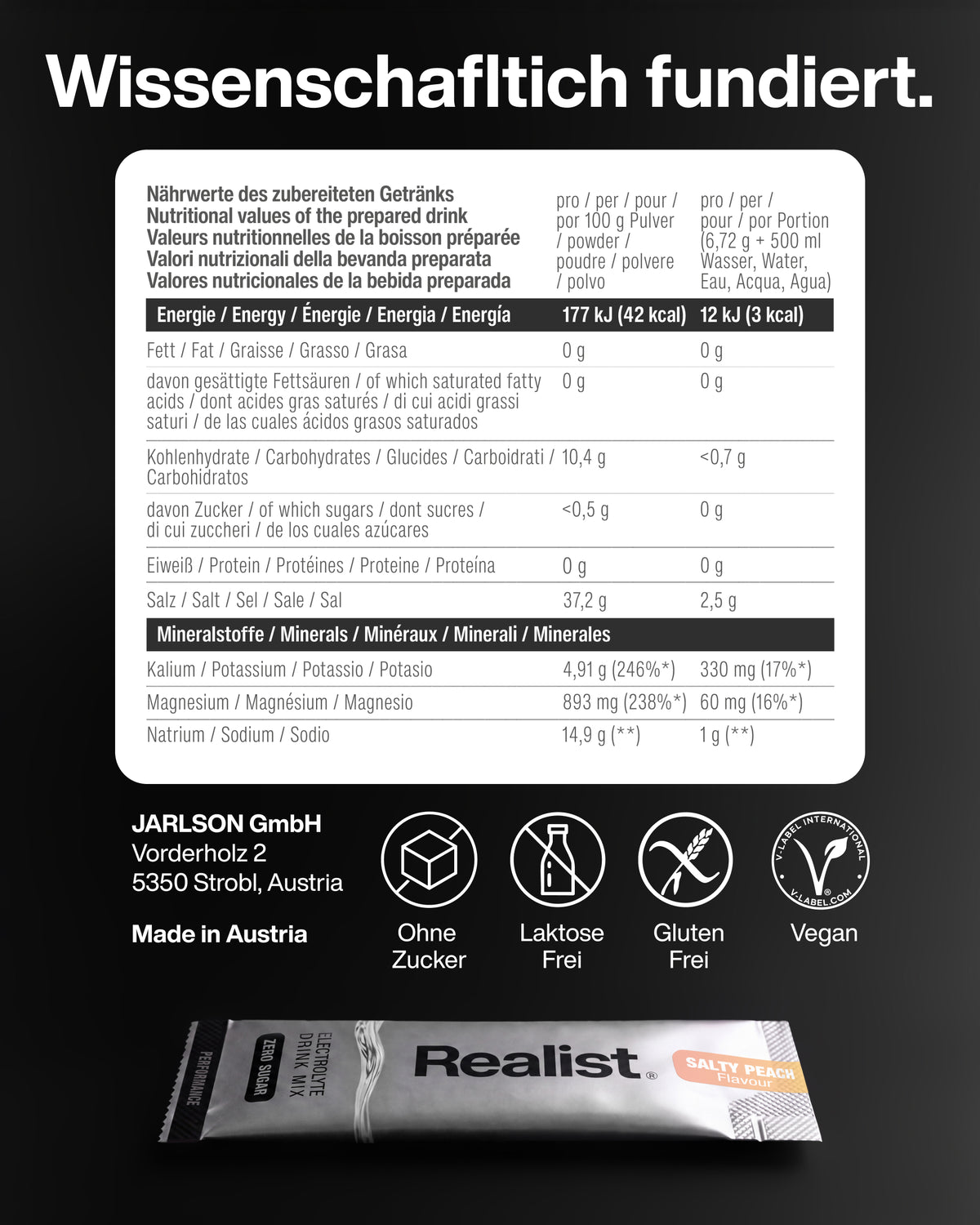 Elektrolyte Pulver Sticks Pfirsich - PERFORMANCE Hydration