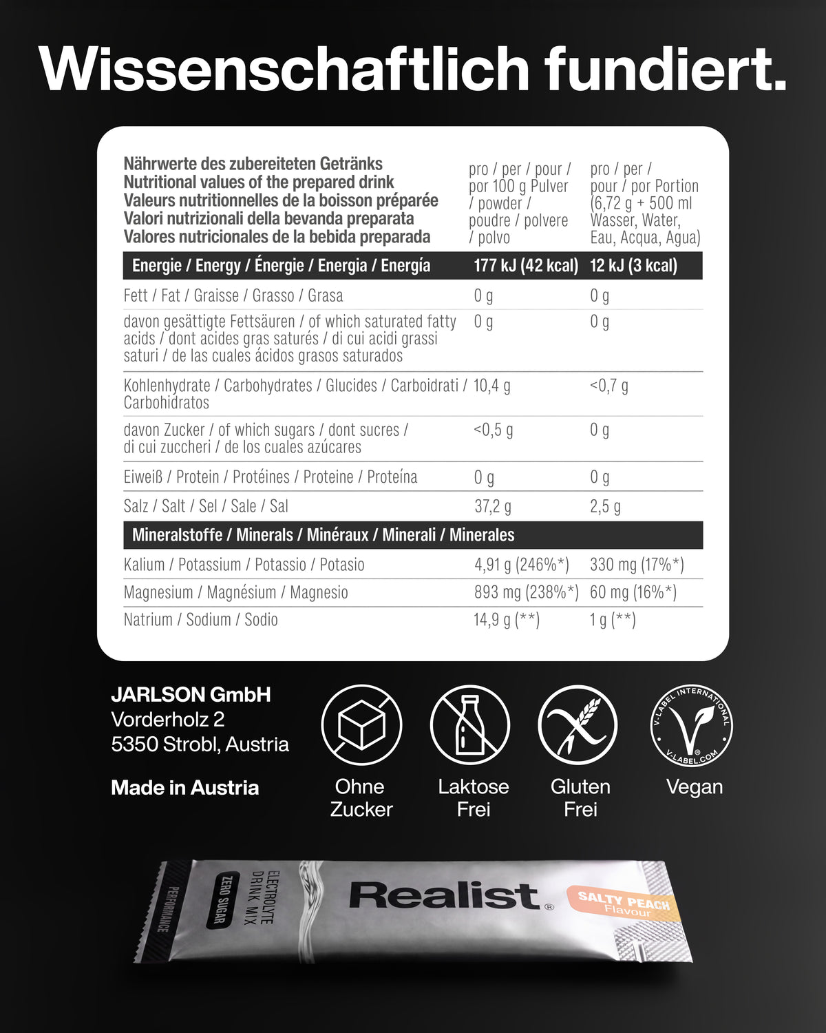 Elektrolyte Pulver Sticks Pfirsich - PERFORMANCE Hydration