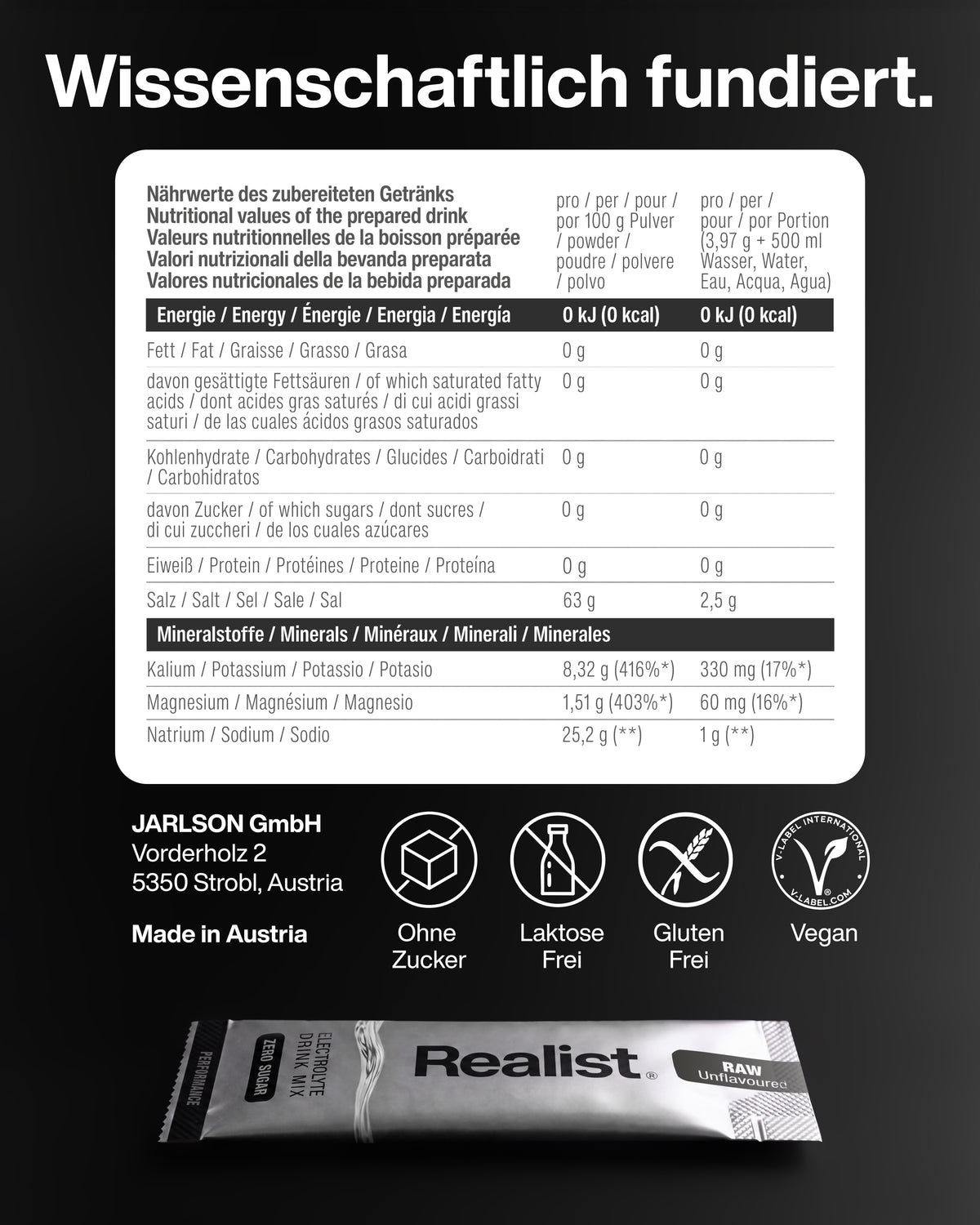 Elektrolyte Pulver Sticks Neutral (Raw) - PERFORMANCE Hydration