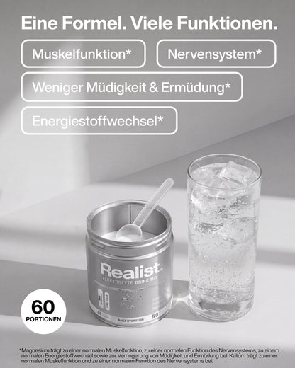 Elektrolyte Pulver Pur - DAILY Hydration Dose - 60 Portionen