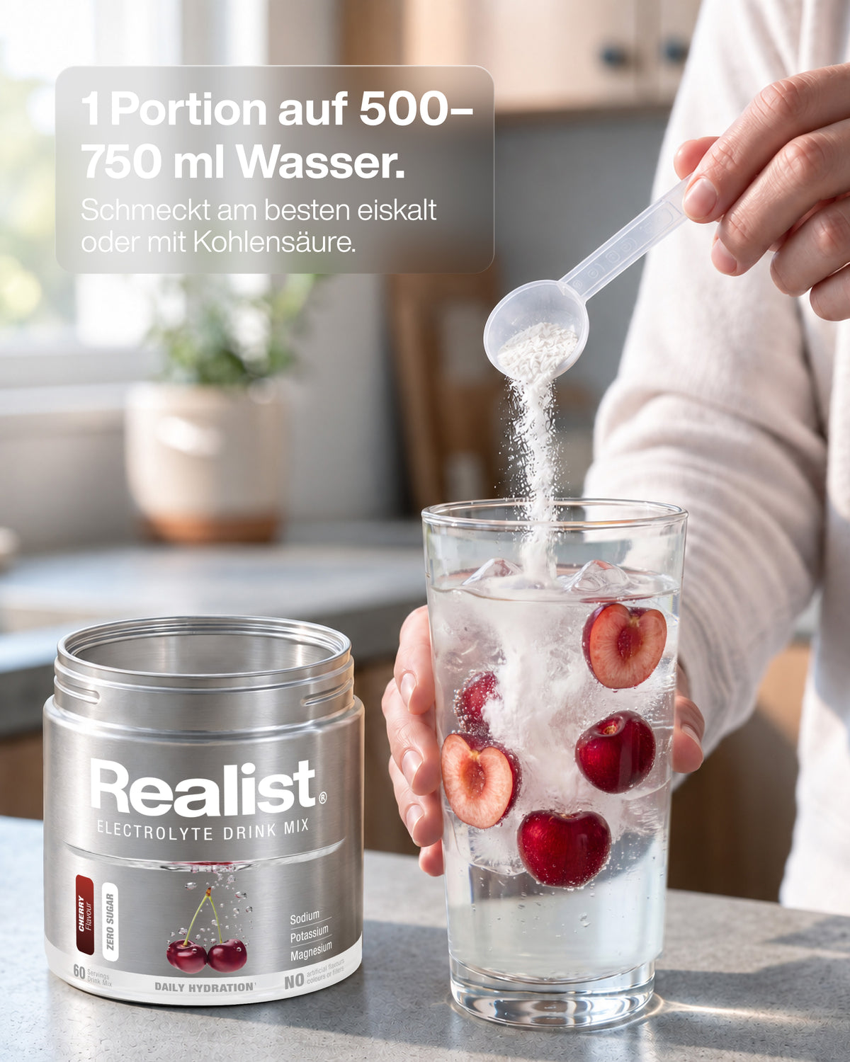 Elektrolyte Pulver Kirsche - DAILY Hydration Dose - 60 Portionen