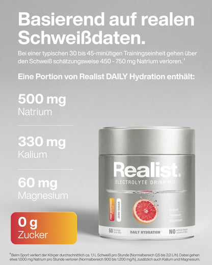 Elektrolyte Pulver Pink Grapefruit - DAILY Hydration Dose - 60 Portionen
