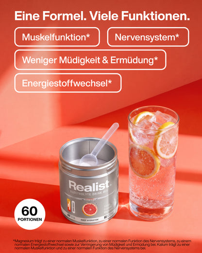Elektrolyte Pulver Pink Grapefruit - DAILY Hydration Dose - 60 Portionen