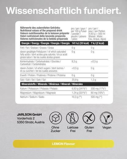 Elektrolyte Pulver Zitrone - DAILY Hydration Dose - 60 Portionen