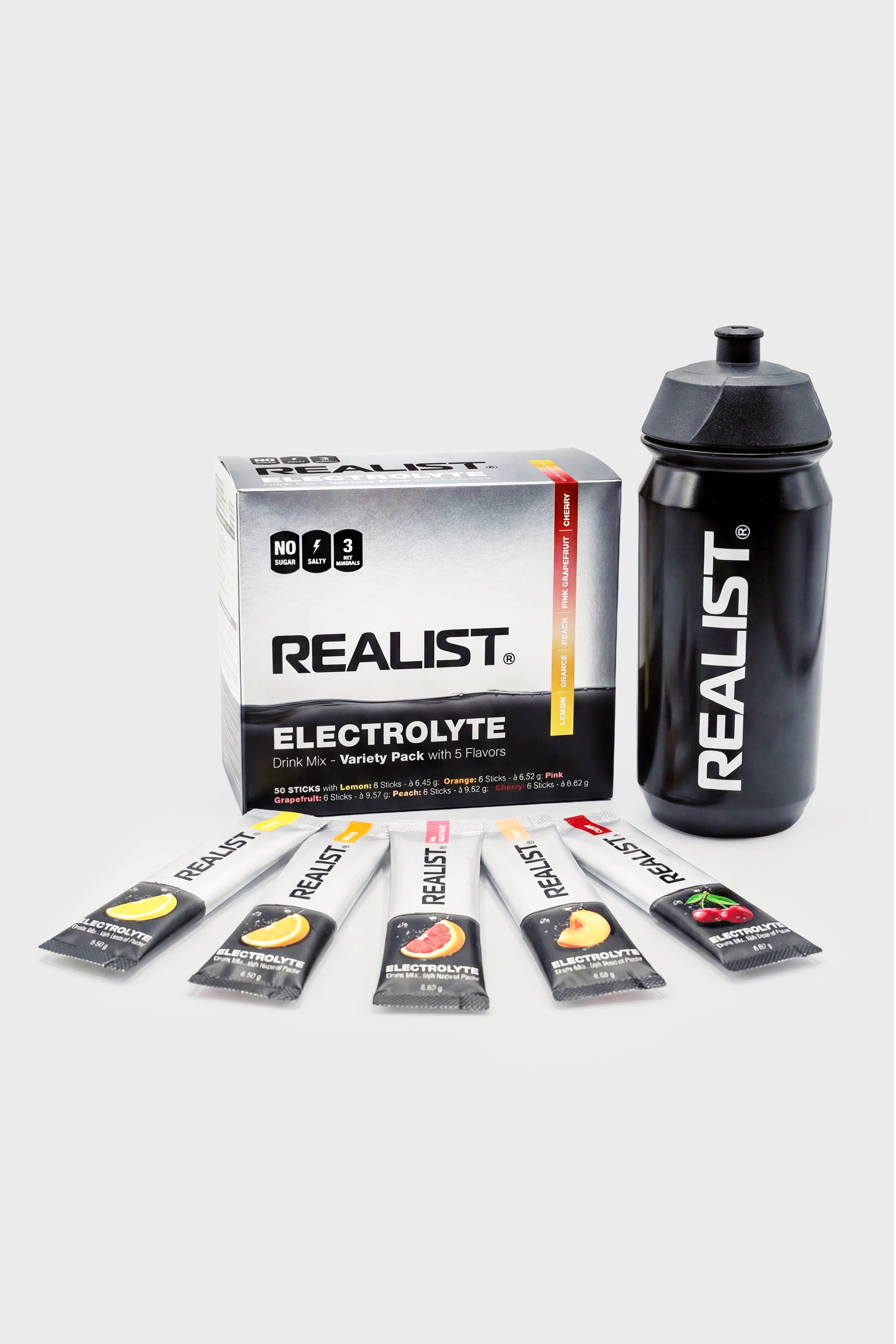 Starter Pack mit Trinkflasche Schwarz 500ml